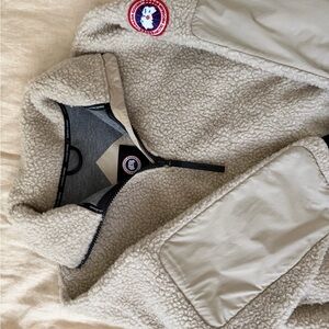 Canada Goose Teddy Jacket in Cream and Gray